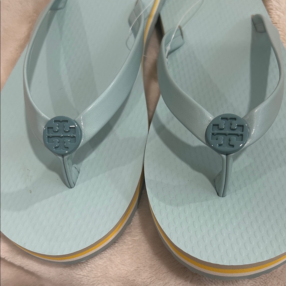 Tory Burch Light Blue Flip Flops